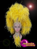 Diva Yellow Ruffled Silver Sequinned Ostrich Headdress