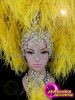 Diva Yellow Ruffled Silver Sequinned Ostrich Headdress