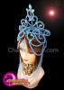 Blue Beaded Show Girl Diva Floral Drag Queen Diva Headdress