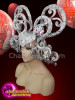 Silver Sequinned Beaded Crystallised Show Girl Diva Show Time Headdress