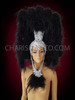 Black Ostrich Boa Samba Diva Silver  Show Girl Headdress