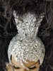 Black Ostrich Boa Samba Diva Silver  Show Girl Headdress