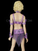 Purple Belly Dance Sequinned Beaded Fringed Bra And Skirt Set