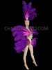 Purple Ostrich Show Girl Sequinned Diva Feathered Costume Set