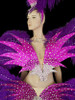 Purple Ostrich Show Girl Sequinned Diva Feathered Costume Set