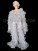 Silver Ruffle Silver Sequinned Drag Queen Diva Show Girl Coat