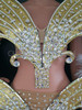 White Sequinned Ostrich Feathered Burlesque Diva Costume Set