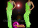 Lime Green Crystallised Fringed Sequinned Salsa Pants