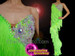 Lime Green Crystallised Fringed Sequinned Salsa Pants
