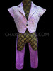 Cap Sleeve Purple Bead Cropped Cabaret Tuxedo Diva Jacket
