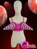 Fuchsia Silver Sequinned Crystallised Show Girl Spiky Bra