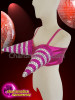 Fuchsia Silver Sequinned Crystallised Show Girl Spiky Bra