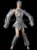 Silver Lady Gaga Futuristic Robot Ecstatic Killer Dress Costume