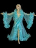 Light Blue Organza Drag Queen Cabaret Ruffle Boa Coat