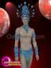 Blue And Silver Sequinned Men Diva Samba Costume Set