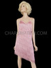 Pale Pink Asymmetric Fringe Salsa Cha-Cha Dance Dress