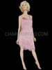 Pale Pink Asymmetric Fringe Salsa Cha-Cha Dance Dress