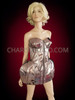 Space Silver Designer Corset Dress With Hip Flares