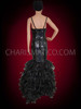 Dazzling Black Tape Gown With Beautifully Ruffled Floral Bottom