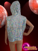 Silver Coloured Crystal Studded Dancer Hoodie Jacket