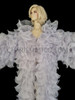 Drag Queen Smoke Grey Organza Full Body Ruffle Coat