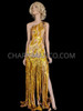Gold Cher-Inspired Sequin Long Tassels Fringe Leotard Gown