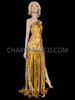 Gold Cher-Inspired Sequin Long Tassels Fringe Leotard Gown