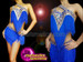 Royal Blue Latin Fringe Dance 2 Pieces Top And Skirt