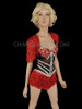 Black  and Red Showgirl Sequins Fringe Leotard