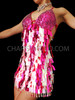 Pink And White Salsa Sequin Diva Sequin Showgirl Dress