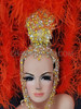 Orange Showgirl Jewel Ostrich Boa Headdress