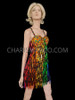 Gay Pride Rainbow Color Salsa Dance Dress In Crystals And Rectangular Sequins