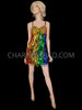 Gay Pride Rainbow Color Salsa Dance Dress In Crystals And Rectangular Sequins