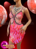 Showgirl's Burlesque Rouge Pink Sequin Teardrop Dress