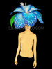 Blue Silver Glittering Fantasy Showgirl Floral Headdress