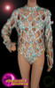 Mesmerizing, Crystallized Body-Hugging Leotard With Zipper For Show Girls