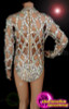 Mesmerizing, Crystallized Body-Hugging Leotard With Zipper For Show Girls