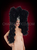 Drag Queen’S Stunning Black Feather Majestic Headdress With Work Of Crystals