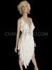 White Ruffled Latin Dance Diva Dress With Silver Crystals