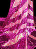 Drama Queen's Fuchsia And Silver Sequin Work Pageant Gown