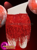 Great-Looking Sequined Red Shorts With Sequin Fringe