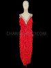 Backless Floor Length Red Gown With Silver Studded Details
