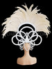 Diva White Headdress With Feathers And Discs