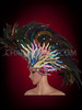 Multi-Color Feather Headdress Mohawk With Glittering Sequins
