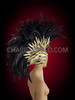 Black Gold Feather Mohawk Headdress