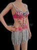 Beads And Sequins Work Scintillating Pink Showgirl Dress