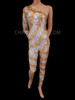 Gold Silver Sequin Asymmetrical Catsuit