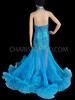 Blue Turtle Neck Ruffle Drag Queen Gown