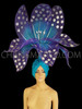 Purple Blue Flower Polka Dots Petals Headdress