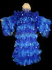 Two Shade Of Blue Drag Queen Ruffle Coat